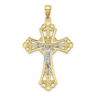 Cut-Out Crucifix Charm 10k Gold with Rhodium 10K9227, MPN: 10K9227, 63721815445