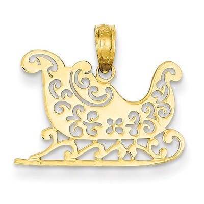 Sleigh Pendant 14k Gold Polished D1131, MPN: D1131, 637218033799