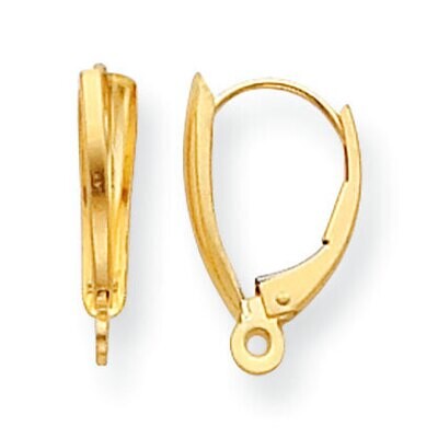Fancy Leverback with Split Ring Earring Component 14k Yellow Gold YG806, MPN: YG806,