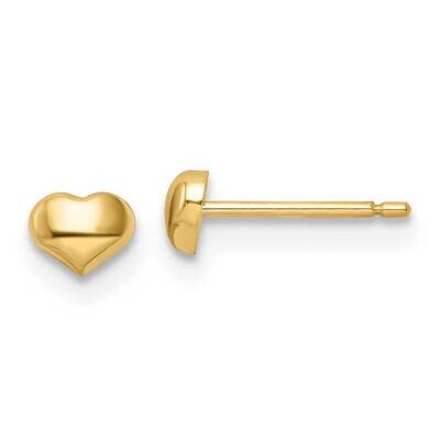 Heart Post Earrings 14k Gold Polished GK1125 by Madi K, MPN: GK1125, 883957974842