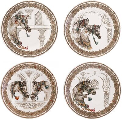 Gien Chevaux Du Vent Dessert Plates Assorted Set of 4 1751B4AD50, MPN: 1751B4AD50, 840769026756