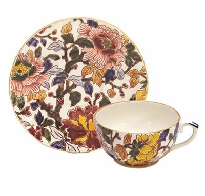 Gien Pivoines Tea Cup &amp; Saucer 0120PTHE26, MPN: 0120PTHE26, 840769007083