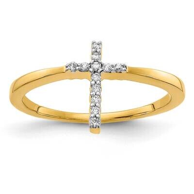 Diamond Cross Ring 14k Yellow Gold RM5654-008-YA, MPN: RM5654-008-YA, 191101633416