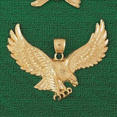 Dazzlers Jewelry Flying Eagle Pendant Necklace Charm Bracelet in Yellow, White or Rose Gold 2789, M…