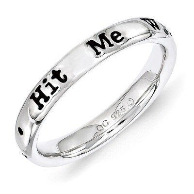 Sterling Silver Lyric Hit Me with Your Best Ring QSK1552-9