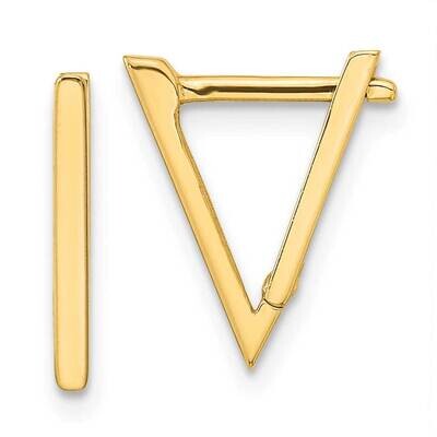 Triangle Hoop Earrings 14k Gold Polished YE1918, MPN: YE1918, 191101799716