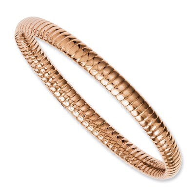 Pink IP-plated Textured Hollow Slip-on Bangle - Stainless Steel SRB1086 by Chisel, MPN: SRB1086, 88…