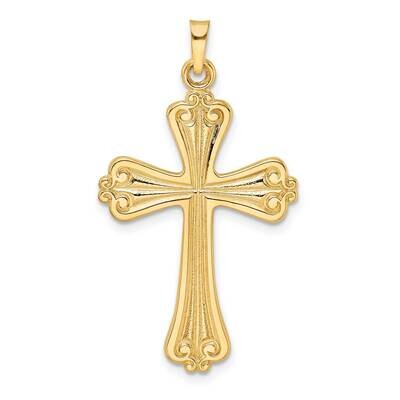 Solid Fancy Cross Pendant 14k Gold Polished XR1956, MPN: XR1956,