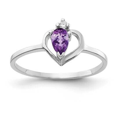 5x3mm Pear Amethyst Diamond Ring 14k White Gold X9715AM_AA, MPN: X9715AM_AA, 883957642574