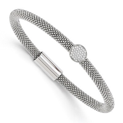 Leslie&#39;s 5.00mm Diamond-cut Synthetic Diamond Bracelet 7.5 Inch - Sterling Silver HB-QLF440-7.5, MP…