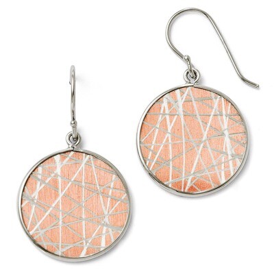 Leslie&#39;s Rose-plated Laser Design Shepherd Hook Earrings - Sterling Silver HB-QLE339, MPN: QLE339, …