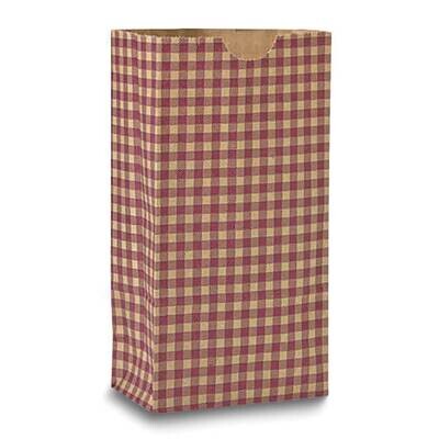 Burgundy Plaid Pack of 50 5x3x9 Paper Gift Bags JT5086-BUR, MPN: JT5086-BUR,