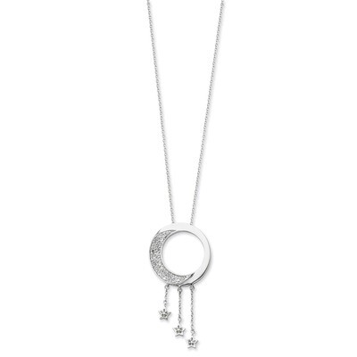 I Promise You the Moon and Stars 18 Inch Necklace Sterling Silver with Diamonds QSX210, MPN: QSX210…