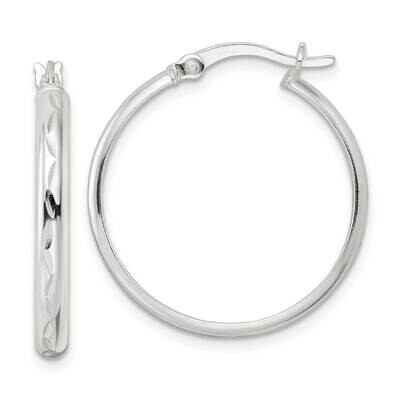 Diamond-Cut Circle Hoop Earrings Sterling Silver Polished QE15856, MPN: QE15856, 196904153741