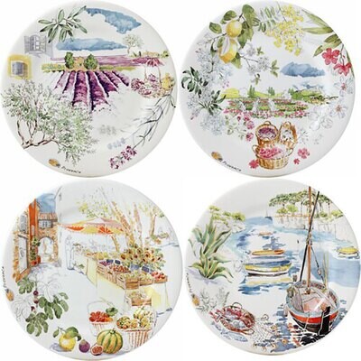 Gien Provence Dessert Plates Assorted 1774B4AD50, MPN: 1774B4AD50, 840769096018