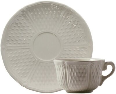 Gien Pont Aux Choux White Tea Cups &amp; Saucers 11512PTH34, MPN: 11512PTH34, 840769033242