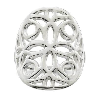 Floral Design Ring Sterling Silver Polished QR7229, MPN: QR7229,