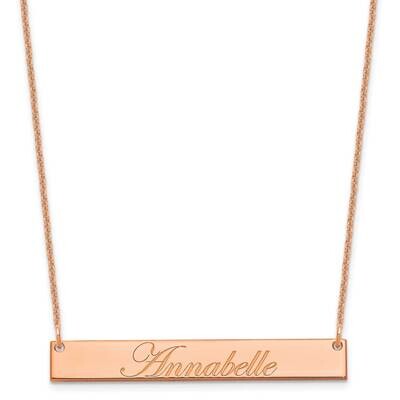 Polished Edwardian Script Bar Necklace 14k Rose Gold Medium XNA1219R, MPN: XNA1219R,