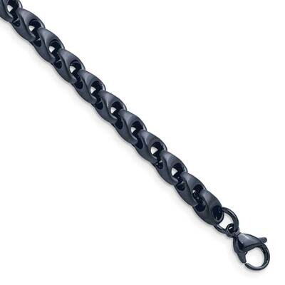 Dark Grey/Blue Ip-Plated 5.75mm 8.5 Inch Bracelet Stainless Steel Brushed SRB3041-8.5, MPN: SRB3041…