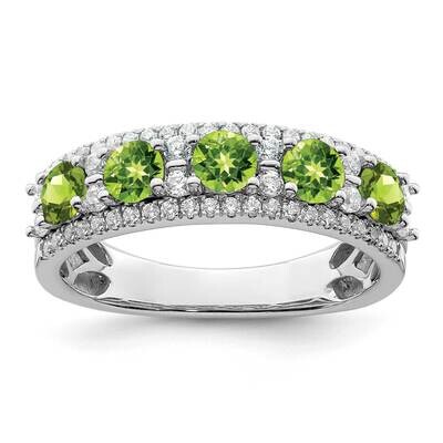 Peridot and Diamond Ring 14k White Gold Polished RM8395-PE-039-WA, MPN: RM8395-PE-039-WA,