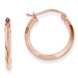 2.5mm Knife Edge Hoop Earrings 14k Rose Gold TH497, MPN: TH497, 883957291796