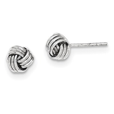 Triple Knot Post Earrings Sterling Silver Rhodium-plated QE11791, MPN: QE11791, 191101231391