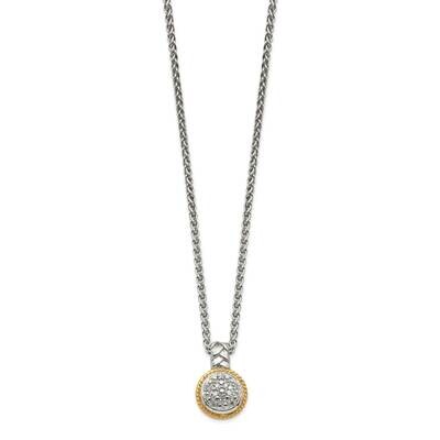 Diamond Necklace Sterling Silver 14k Gold Polished QTC1524, MPN: QTC1524, 883957170336