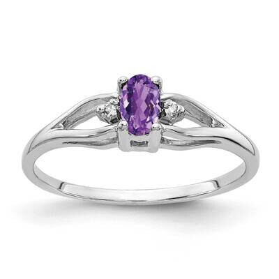 5x3mm Oval Amethyst Aaa Diamond Ring 14k White Gold Y2080AM/AAA, MPN: Y2080AM_AA, 883957704067