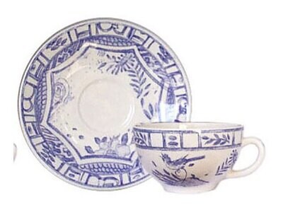 Gien Oiseau Bleu Breakfast Cups &amp; Saucers 12902PTA01, MPN: 12902PTA01, 840769106823