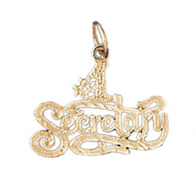 Dazzlers Jewelry #1 Secretary Pendant Necklace Charm Bracelet in Yellow, White or Rose Gold 10735, …