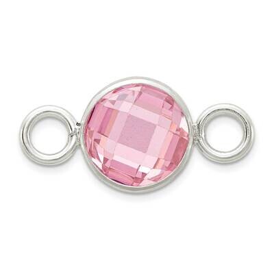 8.0mm Pink Cz Connector Sterling Silver QG5619OCT, MPN: QG5619OCT, 886774124070