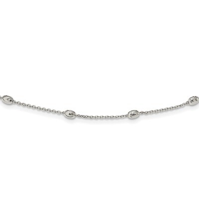 Diamond-cut Beaded Necklace 18 Inch Sterling Silver QG4549-18, MPN: QG4549-18, 886774117072