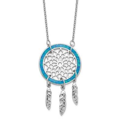 Imitation Opal Dream Catcher with 2 Inch Extension Necklace Sterling Silver QG5223-15.5, MPN: QG522…