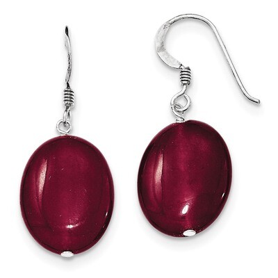 Red Jade Dangle Earrings Sterling Silver QE6321, MPN: QE6321, 883957600017