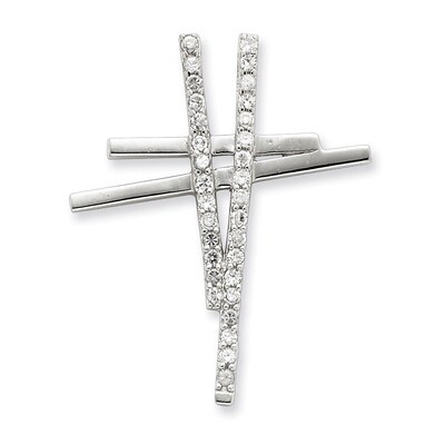 CZ Cross Pendant Sterling Silver QC5379