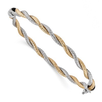 Leslie&#39;s Textured Hinged Bangle 14k Two-tone Gold HB-LF629, MPN: LF629, 191101646713