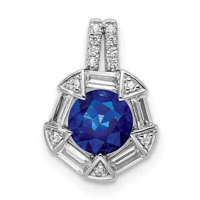 Sapphire and Diamond Chain Slide 14k White Gold PM8520-SA-032-WA, MPN: PM8520-SA-032-WA,