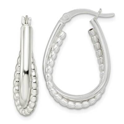 Double Oval Hoop Earrings Sterling Silver Polished QE15893, MPN: QE15893, 196904151693