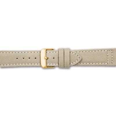 20mm Tan Canvas Leather Lining Gold-tone Buckle Watch Band  BA388-20, MPN: BA388-20,