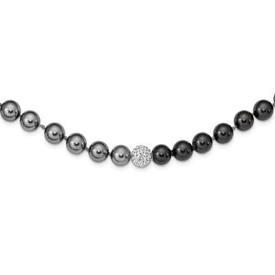 Majestik 10-11mm Black /Grey Imitation Shell Pearl Slip-On Necklace Crystal QMJN113DGB-36, MPN: QMJ…