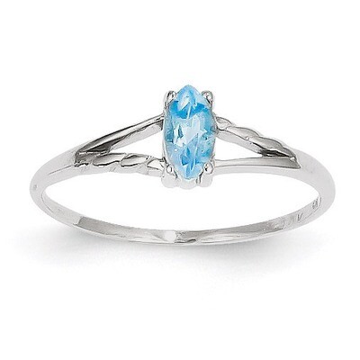 Blue Topaz Birthstone Ring 14k White Gold XBR201, MPN: XBR201, 883957444802