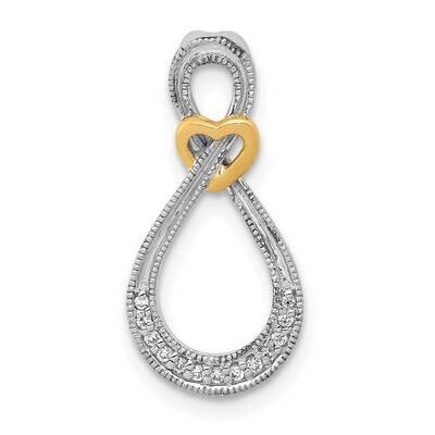 1/20Ct. Diamond Infinity with Heart Chain Slide 14k Two-Tone Gold PM4933-006-WYA, MPN: PM4933-006-W…