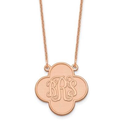 Clover Monogram Necklace 14k Rose Gold XNA601R, MPN: XNA601R,