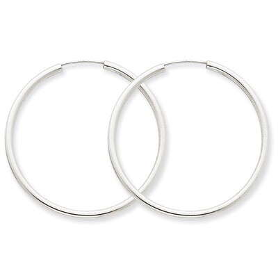 Polished Endless 2mm Hoop Earrings 14k White Gold H995, MPN: H995, 883957900896