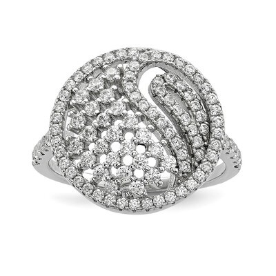 CZ Diamond Ring Sterling Silver Rhodium-plated QR6651, MPN: QR6651, 883957851013