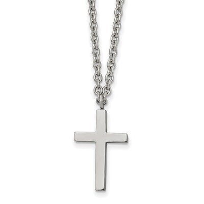 20mm Cross 18 inch Necklace Stainless Steel Polished SRN2502-18 by Chisel, MPN: SRN2502-18, 1911010…