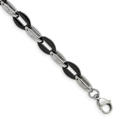 Black Ip Plated Fancy 7.5 Inch Bracelet Stainless Steel SRB376-7.5, MPN: SRB376-7.5, 883957747026