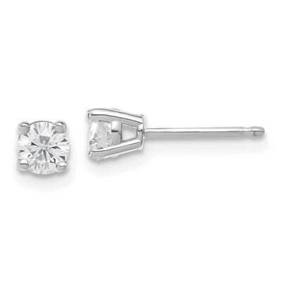 1/2ct. 4.0mm Round G H I True Light Moissanite Earrings 14k White Gold WG324-5MT, MPN: WG324-5MT, 1…
