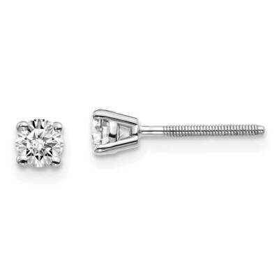1/3ctw Cert. SI1/SI2 G H I Lab Grown Diamond Screw Back Earrings 14k White Gold EM1006S-033C-WLG, M…