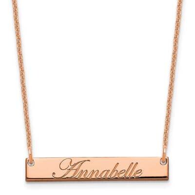 Polished Edwardian Script Bar Necklace 14k Rose Gold Small XNA1214R, MPN: XNA1214R,